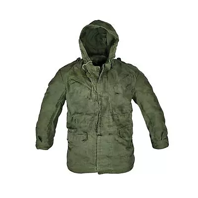 Buy Army Parka Original Belgian Field Jacket Vintage Hooded Coat Olive Green • 24.99£