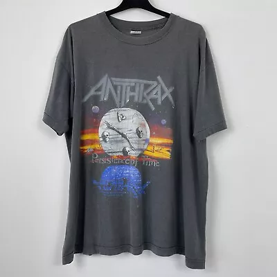 Buy Vintage 1990 Anthrax Persistence Of Time 90s Rare Band Tour T-Shirt XL • 80£
