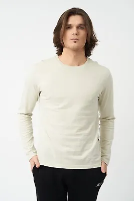 Buy Men’s Stone T-Shirt Plain Long Sleeve Crew Neck • 9.99£