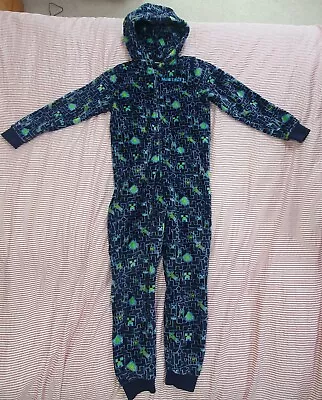 Buy Boys Minecraft All In One Pyjamas 11-12 Years Excellent Condition • 11.99£