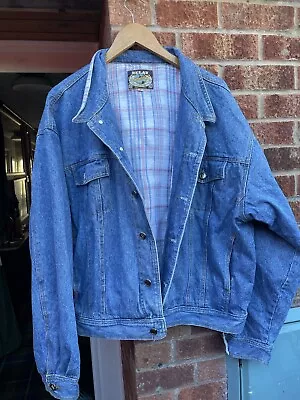 Buy Mens Vintage Blue Denim Jacket Lined Inside XL • 22£