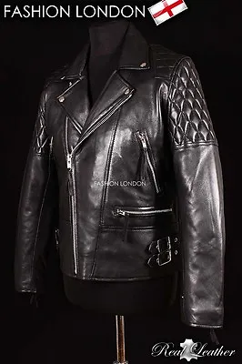 Buy REBEL Men's Biker Motorcycle Style Leather Jacket Motorbike Cruiser Black Jacket • 79.20£