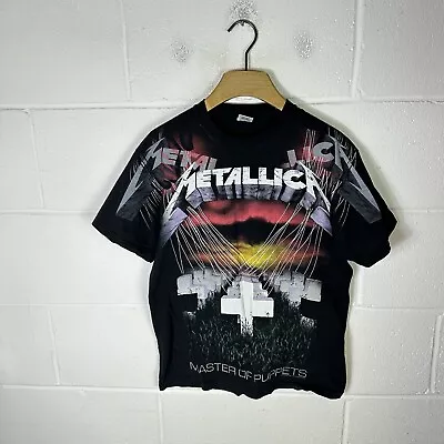 Buy Vintage Metallica Shirt Mens Medium Black Master Of Puppets 2010 All Over Print • 33.95£