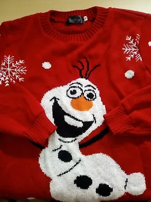 Buy Xmas Frozen Snowman Jumper Size Small • 11.49£