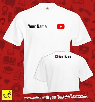 Buy Youtube Personalised T-Shirt Youtuber Channel Top Present Merch Christmas Gift • 9.49£