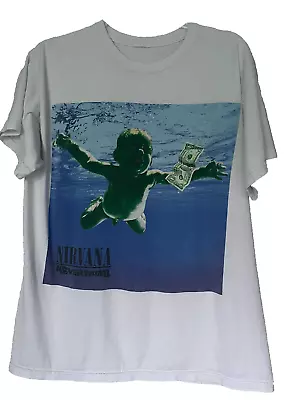 Buy Vintage Nirvana Nevermind Shirt Large 2002 Kurt Cobain Grunge Rock Band Sub Pop • 95£