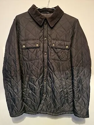 Buy Barbour Akenside Mens Small Quilted Black Jacket Buttons • 10£