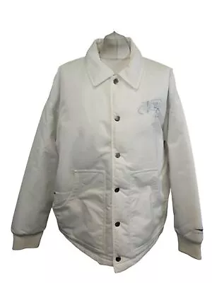 Buy LI-NING Ladies White Button Up Collared Gaming Print Coach Jacket Size UK XL • 46£