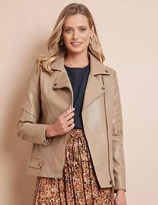 Buy W LANE - Womens Long Jacket - Brown Winter Coat - Bead Biker - Casual Work Wear • 20.79£