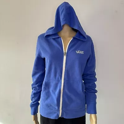 Buy VANS Blue Hoodie Jacket Soft Cotton Fleece Full Zip Active Athletic Wear Retro M • 26.52£