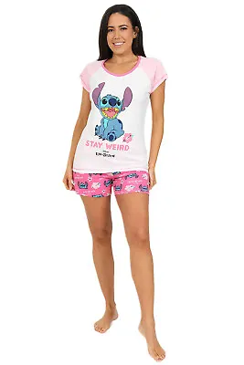 Buy Ladies Disney Lilo And Stitch Stay Weird Short Pyjamas • 16.99£