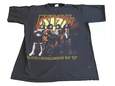 Buy Kiss 1986/7 Alive Worldwide Tour - Vintage T-shirt Xl Los Angeles August 1996 • 60£