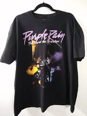 Buy Prince Purple Rain Official Black Retro Short Sleeve Crew Neck Tshirt Size XXL • 14.99£