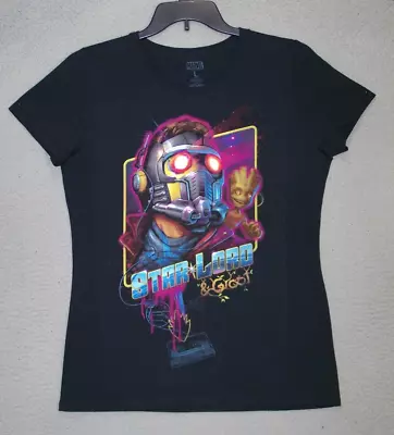 Buy STAR LORD Shirt Womens Large Black Graphic Groot Guardians Of The Galaxy Ladies • 14£