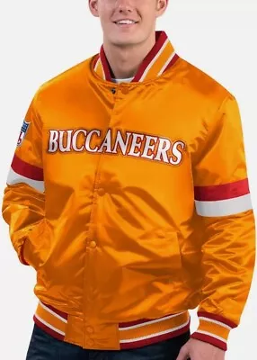 Buy NFL Tampa Bay Buccaneers Vintage 80s Orange Satin Bomber Baseball Varsity Jacket • 73.99£