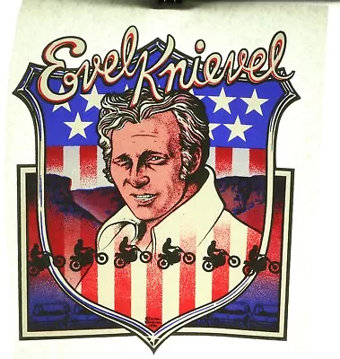 Buy Evel Knievel 1974 Iron On T-Shirt Transfer Flag Profile Car Jump • 33.24£