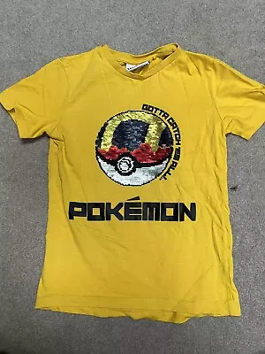 Buy Next Pokémon Sequin Short Sleeved Top Age 8 Good Condition • 4.99£