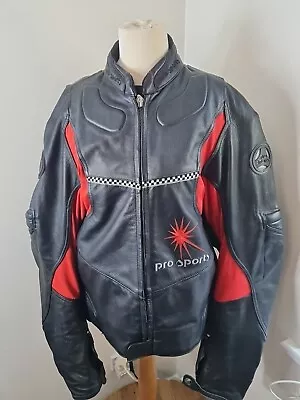 Buy Pro Sports By Hein Gericke Leather Motorcycle Jacket Size 58 Black& Red • 30£