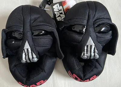 Buy NWT Toddler Star Wars Darth Vader Bedroom Slippers Size M 7/8 • 7.06£
