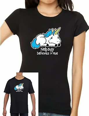Buy Sad Little Unicorn..Nobody Believes In Me  T-Shirt. Unisex Or Women's Fitted Tee • 12.99£