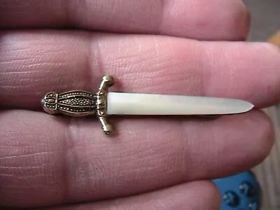 Buy Sophos Sword Tie Clip With Mother Of Pearl Blade Mens Jewelry Evening Wear • 4.95£