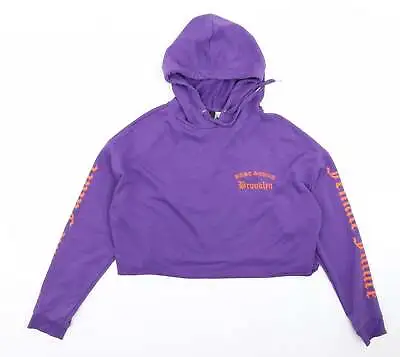 Buy Preworn Womens Purple Plaid Cotton Pullover Hoodie Size 16 • 5.75£