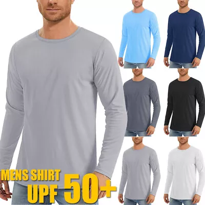 Buy Men Long Sleeve Shirts Sun UV Protection Outdoor Sunscreen Quick Dry Top UPF 50+ • 8.88£