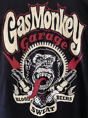 Buy New Gas Monkey Garage Mens T Shirt Official S/xxl Blood Sweat Beers Spark Plugs • 8.99£