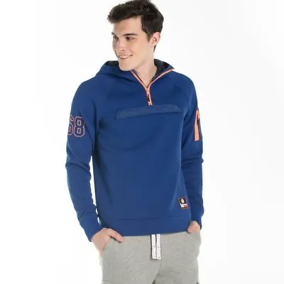 Buy Mens Contrast Hood Sweatshirt Front & Arm Pocket Winter Warm Hoodie UK Deliver • 18.99£