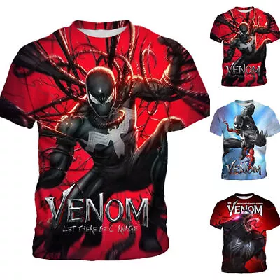 Buy Child Boys Venom Spiderman T-Shirt Short Sleeve Children Movie Tee Shirt Tops· • 5.60£
