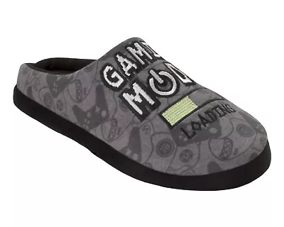 Buy Mens Grey Gaming Slippers Comfy Padded Novelty Mule Slippers Uk Size 7-12 • 12.99£