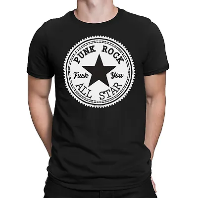 Buy Mens ORGANIC Cotton T-Shirt PUNK ROCK ALL STAR F**K YOU Band Guitar Drums Music • 8.95£