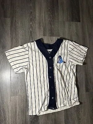 Buy Disney Vintage Eeyore Striped Button Up Baseball Jersey T-shirt • 33.78£