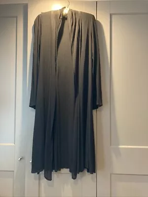 Buy Ghost Black Crepe Long Jacket With Chiffon Lapels Size S • 8£
