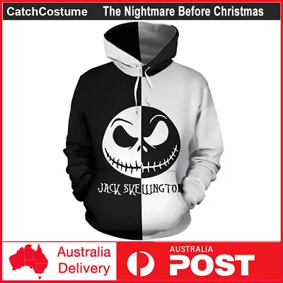 Buy The Nightmare Before Christmas Jack Skellington Hoodie Pullover Sweatshirt Coat • 22.13£