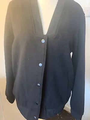 Buy Varsity Jacket Women Wool Black Size Large  • 14.90£