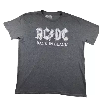 Buy Official AC/DC Back In Black T Shirt Size XL Heather Grey Unisex Band Tee • 15.29£