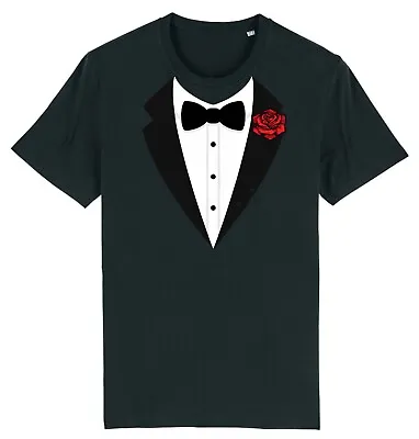 Buy Adult Kids TUXEDO Tux TShirt Funny Matching Fancy Dress Rose James Bond Funny • 9.99£
