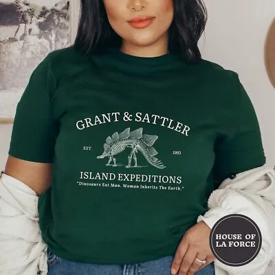 Buy Grant & Sattler Expeditions Dinosaur Shirt, Jurassic Park Shirt,Movie Lover Gift • 39.81£