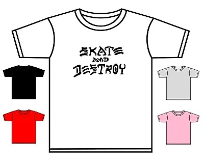 Buy Skate And Destroy T-shirt Skater Thrasher Retro Skate Board Bmx 0-10 Yrs New • 9.99£