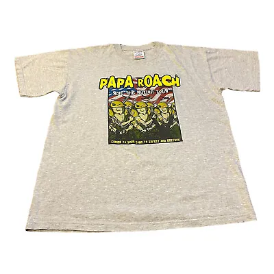 Buy Vintage Papa Roach Raid The Nation Tour T-shirt 2001 Screen Stars Size Large • 29.66£