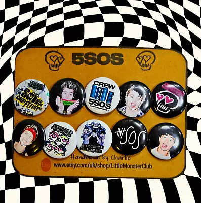 Buy 5SOS PIN BADGE BUTTONS - Five Seconds Of Summer - Band Merch Buttons - 25MM • 9.20£