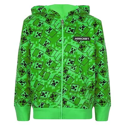 Buy Minecraft Boys Creeper All-Over Print Hoodie NS7276 • 27.57£