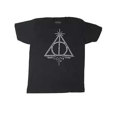 Buy Harry Potter Womens Size L Deathly Hallows Icon Black T-Shirt  • 12.30£