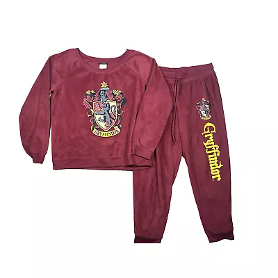 Buy Harry Potter Gryffindor Red Fleece Two Piece Pajamas XXL Jogger Sweats PJs • 13.14£