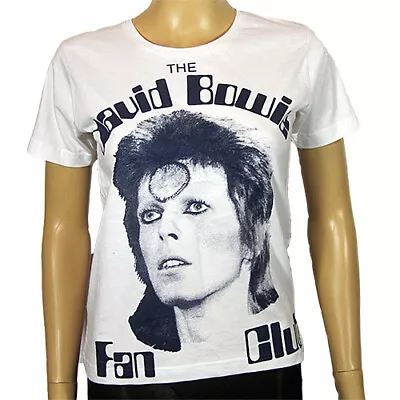 Buy David Bowie Fan Club 1973 Glam Rock Aladdin Sane WOMEN'S T-shirt Sexy Hooligans • 23£