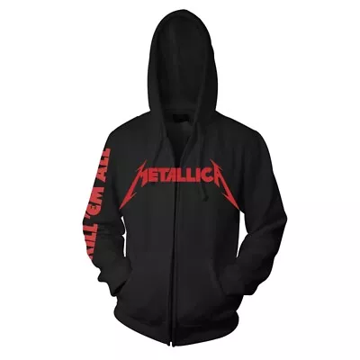 Buy METALLICA - KILL EM ALL BLACK Hooded Sweatshirt With Zip X-Large • 54.71£