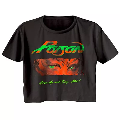 Buy Poison Open Up And Say Ahh Women's Crop T Shirt Rock Band Festival Top Music • 25.10£