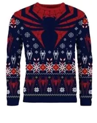 Buy SIZE M Spiderman Christmas Sweater Jumper Xmas Avengers Box 5 • 29.99£