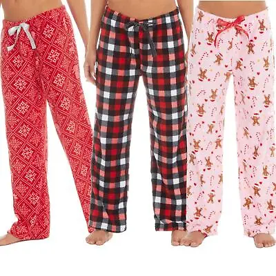 Buy Womens/Ladies Fleece Lounge Pants Pyjama Bottoms Pyjamas Size 8-22 • 9.50£